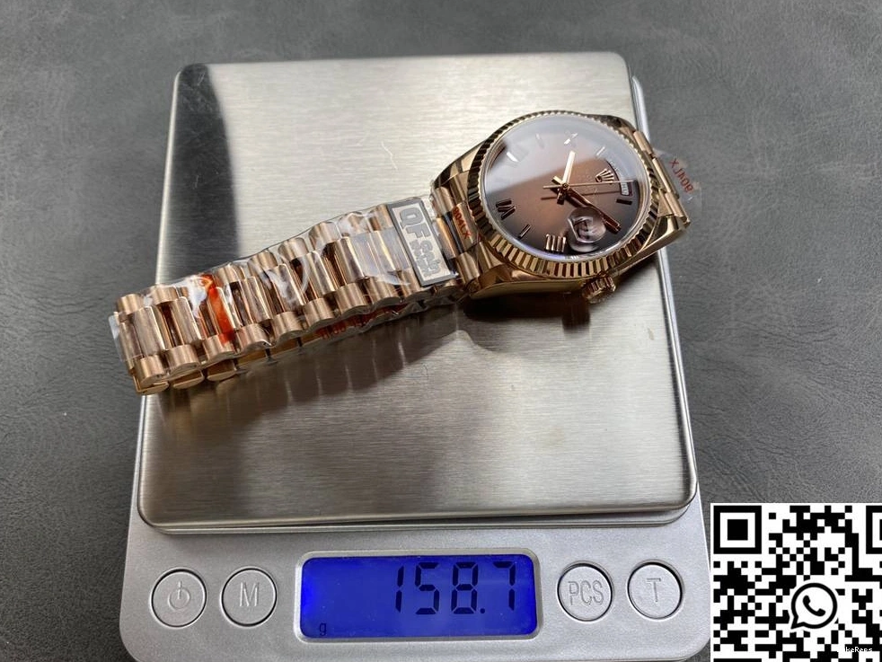 Rolex 36mm Rose M128235 Tungsten Chocalate Gold Date Day QF Factory Steel v5 Dial 0402